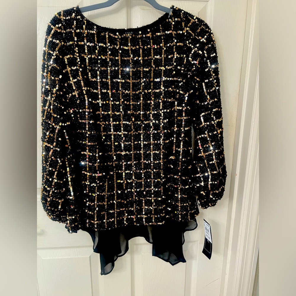 MSK Black and GoldSequins with a Chiffon back.